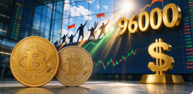 比特币反弹至主要成本基础上方,多头瞄准96,000美元阻力位