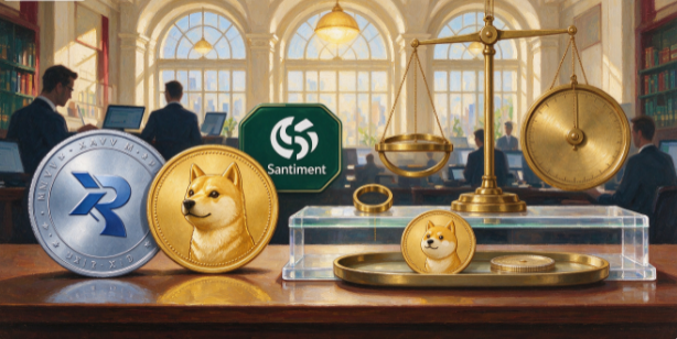 Santiment数据:XRP与狗狗币MVRV指标显现深度折价