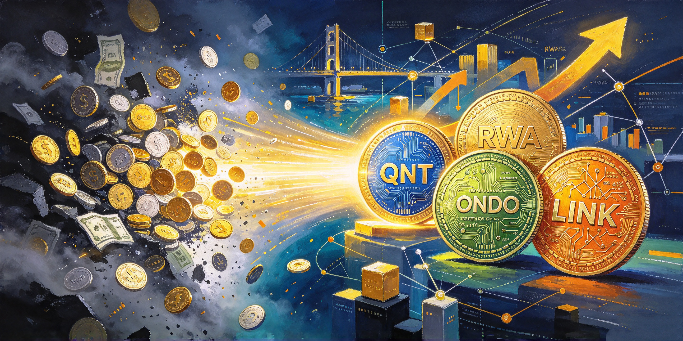 山寨币走势分化加剧，资金转向RWA板块，QNT ONDO LINK 带动板块上行