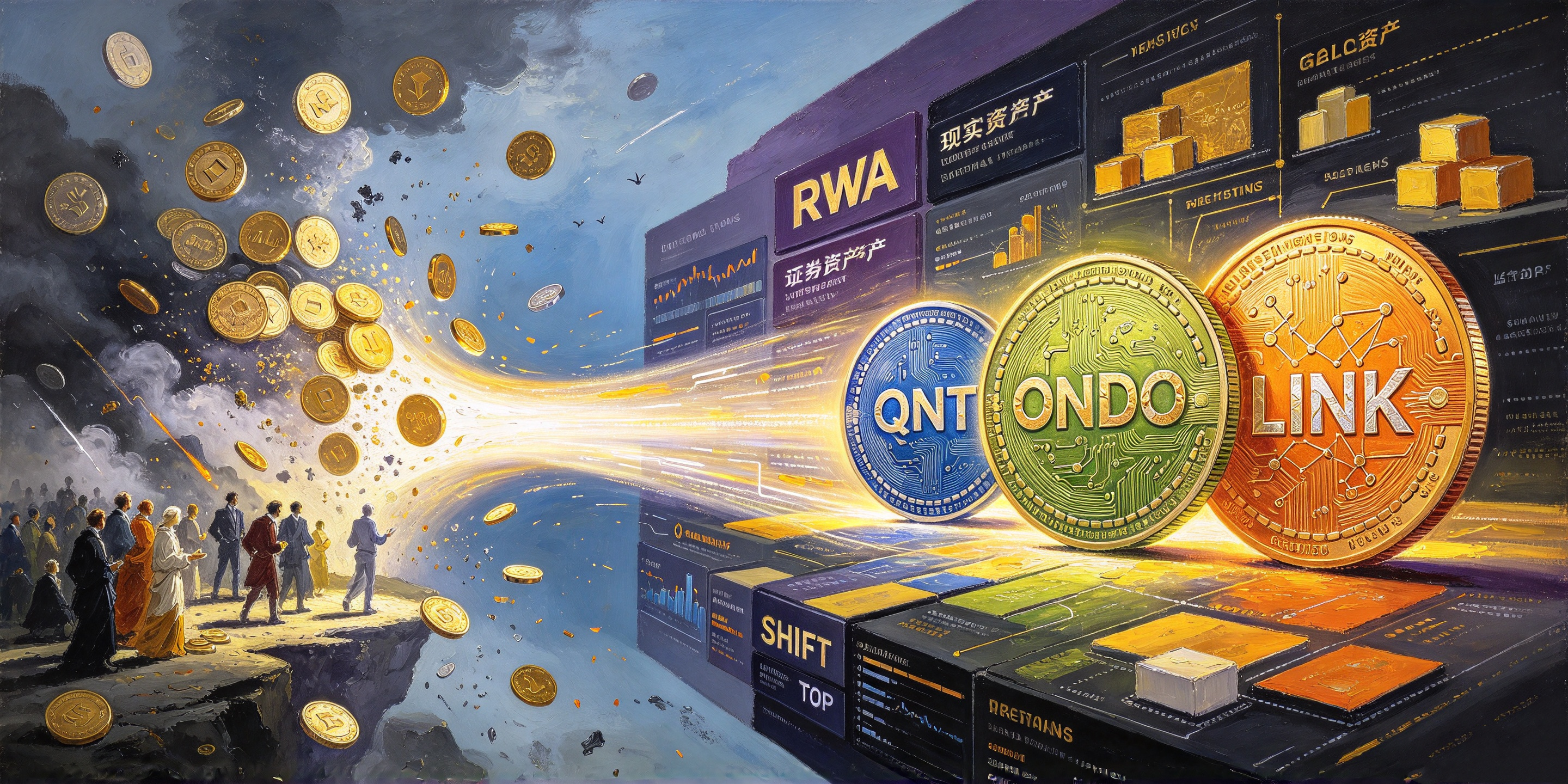 山寨币走势分化加剧，资金转向RWA板块，QNT ONDO LINK 带动板块上行