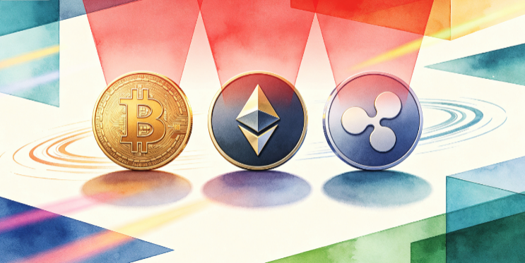 前3名价格预测：比特币、以太坊、瑞波币–BTC下跌5%，ETH失守50日EMA，XRP面临破位风险