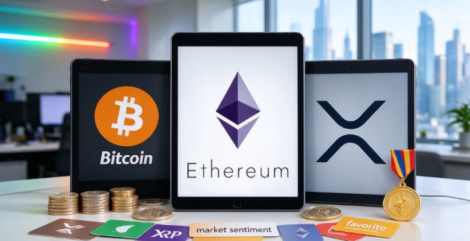 比特币下跌、XRP行情承压,以太坊成为市场人气首选