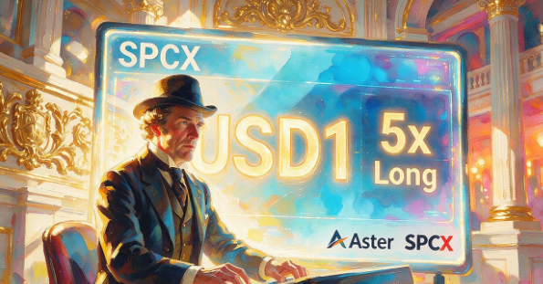 交易者在Aster去中心化交易所使用USD1开5倍多单做多SPCX