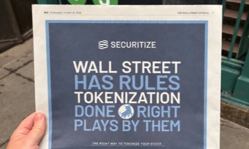 Securitize登华尔街日报广告：为代币化辩护回击批评